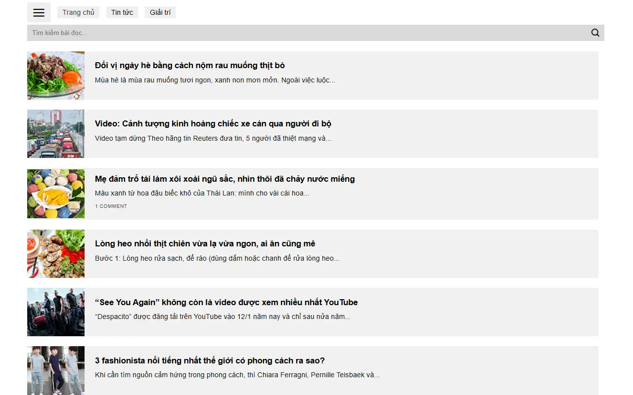 Mẫu website tin tức & blog — Mẫu web blog đơn giản dễ SEO