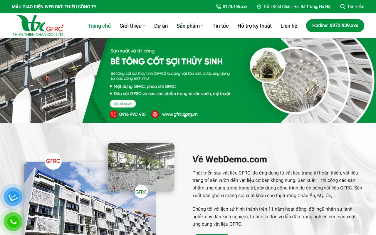 Mẫu website vật liệu xây dựng — Mẫu website vật liệu trang trí
