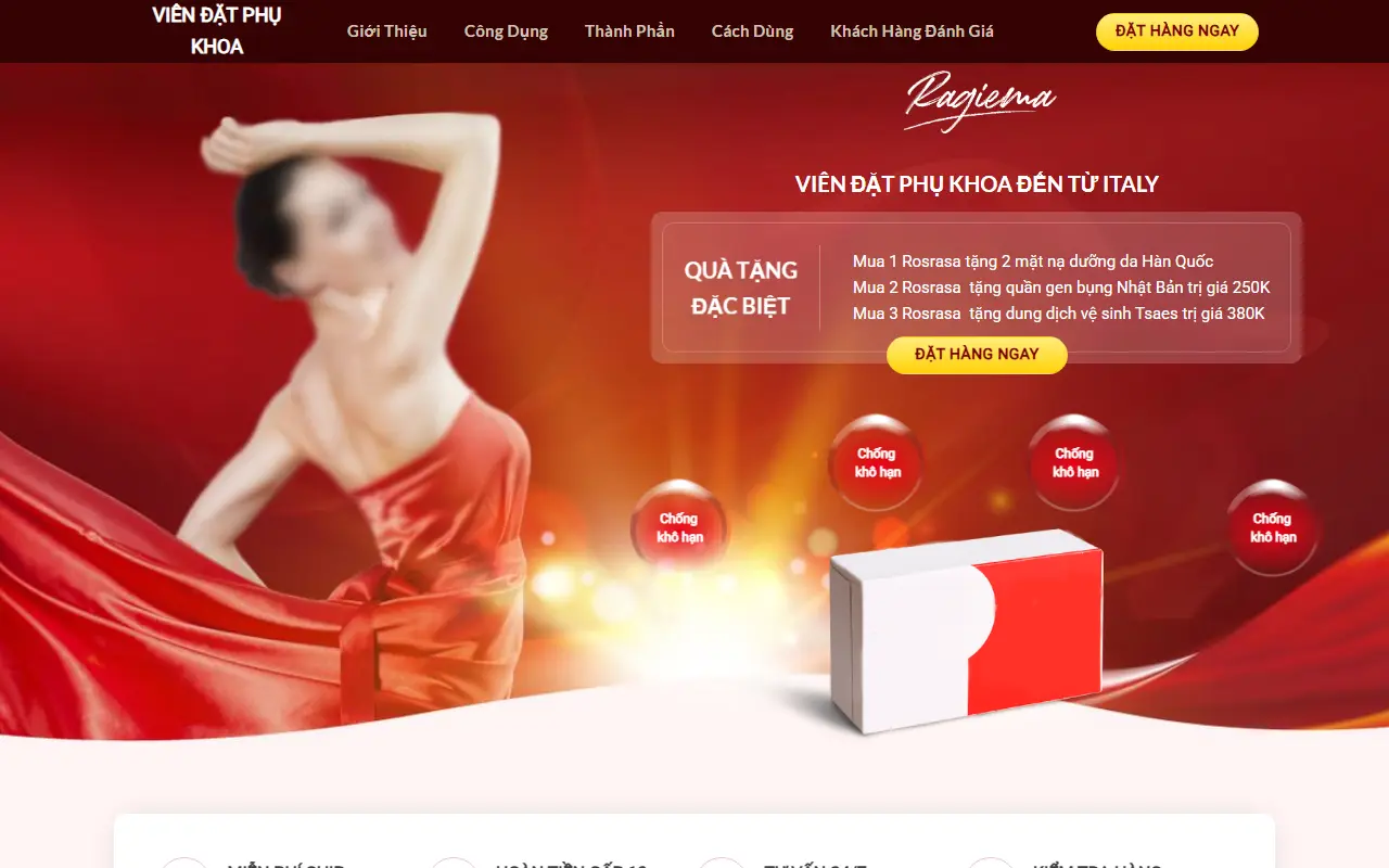 Mẫu website dược phẩm & thuốc — Viên đặt Phụ khoa