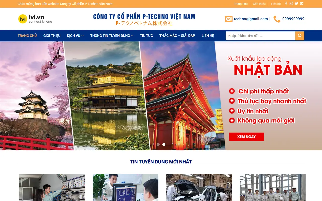 Mẫu website du học & xklđ — Xuất khẩu lao động #1