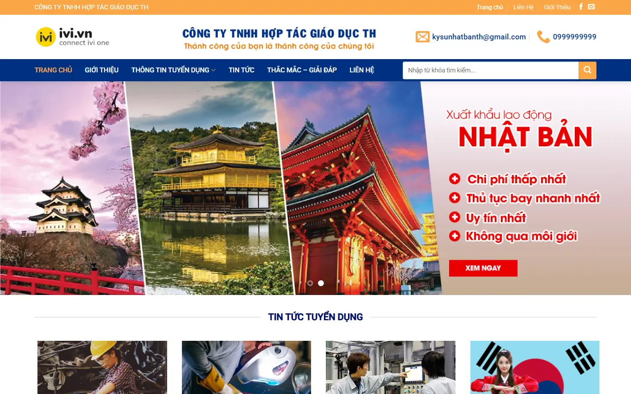 Mẫu website du học & xklđ — Xuất khẩu lao động – Du Học – Kỹ sư – Xuất khẩu lao động