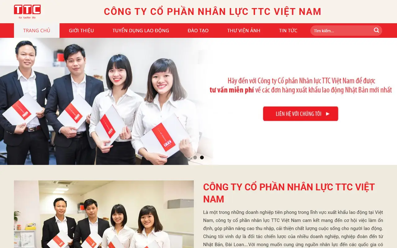 Mẫu website du học & xklđ — Nhân lực Việt Nam