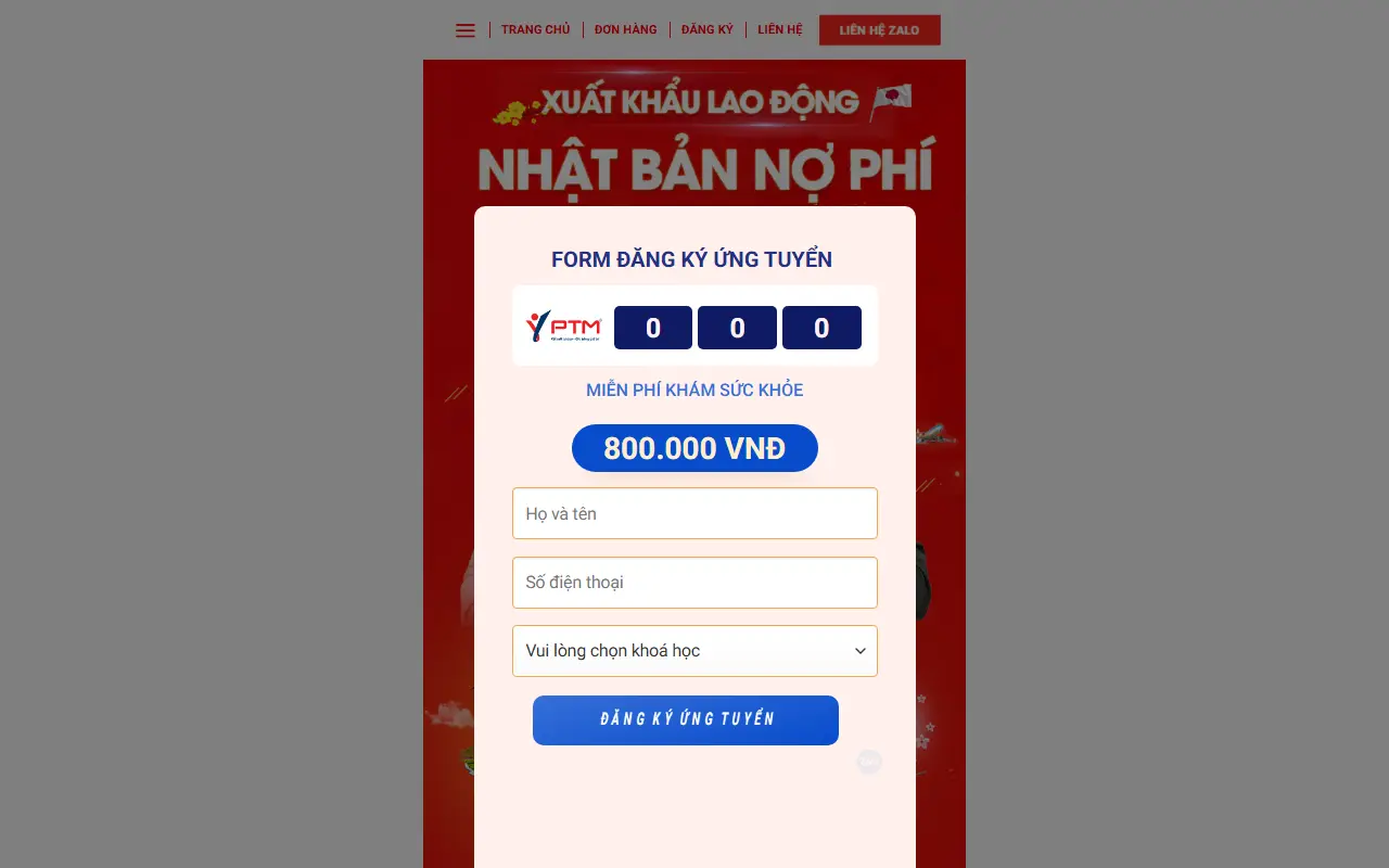 Mẫu website du học & xklđ — Mẫu web Xuất khẩu lao động