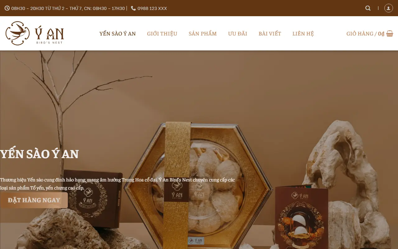 Mẫu website thực phẩm chức năng — Yến Sào – Yến Sào